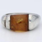 Zonder Minimumprijs - Lapponia - Ring Zilver - Amber, Handtassen en Accessoires, Antieke sieraden