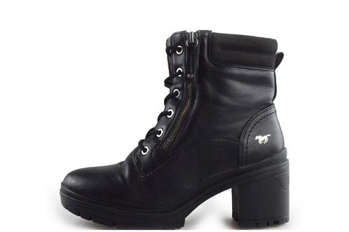 Mustang Veterboots in maat 38 Zwart | 10% extra korting, Kleding | Dames, Schoenen, Zwart, Zo goed als nieuw, Overige typen, Verzenden