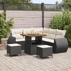 vidaXL Tuinbank Set 8 pcs Zwart poly rattan, Tuin en Terras, Tuinsets en Loungesets, Verzenden, Nieuw