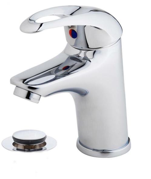 Sanifun wastafelmengkraan Litia Chroom + afvoerplug, Doe-het-zelf en Bouw, Sanitair, Kraan