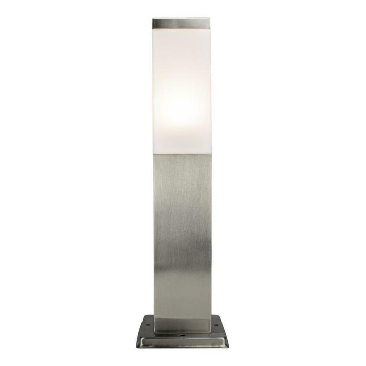 AANBIEDING Moderne zilveren tuinpaal 45cm E27 fitting Morena, Tuin en Terras, Buitenverlichting, Nieuw, Led, Overige materialen