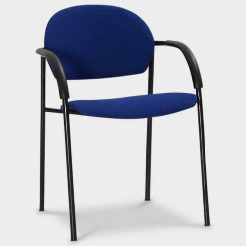 Frontseat vergaderstoel, donkerblauw, 4-pootsonderstel, Huis en Inrichting, Stoelen, Gebruikt, Ophalen of Verzenden