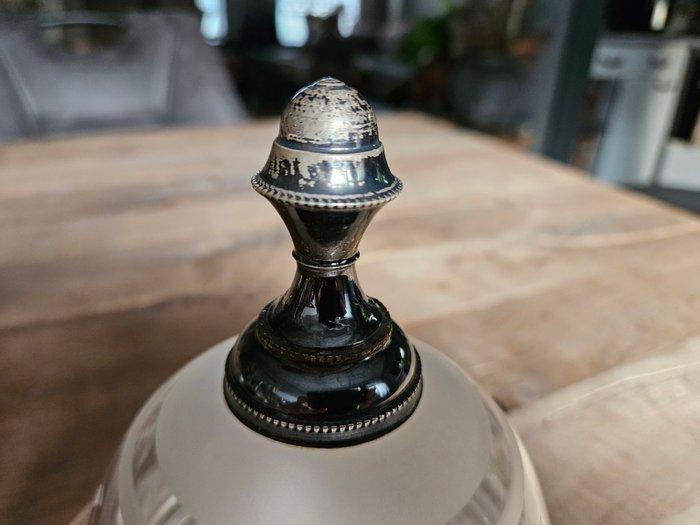 Biedermeier - Zilveren - Boterschotel - Kristal, Antiek en Kunst, Antiek | Keukengerei