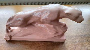 Onnaing - Emile Declercq - Statuette, Panthère sur un rocher