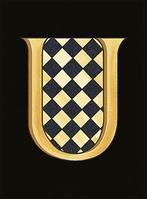 VERSACE ALFABET - Letter U (Nero/Oro) / Vloertegel en, Ophalen of Verzenden, Nieuw