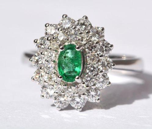 Bague - 18 carats Or blanc, Handtassen en Accessoires, Ringen