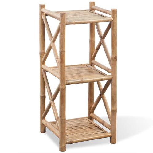 vidaXL Rek 3-laags vierkant bamboe, Huis en Inrichting, Kasten | Boekenkasten, Nieuw, Verzenden