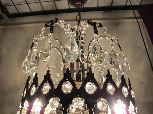 Lustre - Laiton moulé - Lustre en cristal ancien, Antiek en Kunst, Antiek | Verlichting