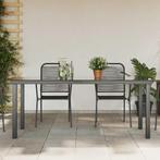 vidaXL Tuintafel 190x90x74 cm aluminium en glas zwart, Verzenden, Nieuw