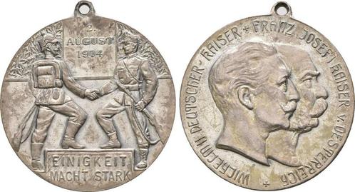 Verzilverte brons medaille auf das Buendnis 1914 Österrei.., Timbres & Monnaies, Monnaies | Europe | Monnaies non-euro, Envoi