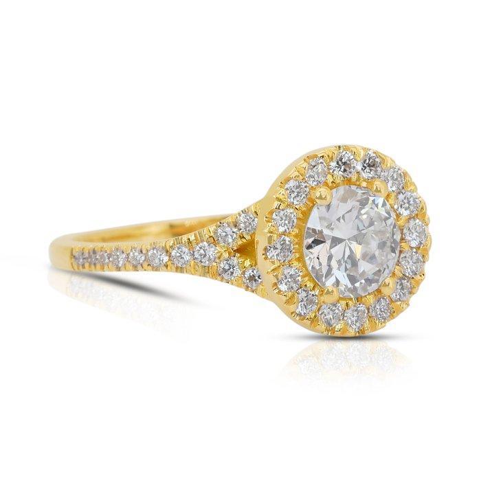 Ring - 18 karaat Geel goud - 1.14ct. tw. Diamant, Handtassen en Accessoires, Ringen