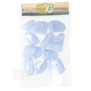 Blauwe Chalcedoon ( Blue Lace Agaat ) trommelsteen Mt S - Vo beschikbaar voor biedingen