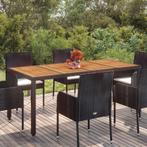 vidaXL Table de jardin dessus en bois Noir 190x90x75 cm