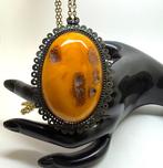 Grote antieke natuurlijke Baltische barnstenen hanger, Antiek en Kunst, Curiosa en Brocante