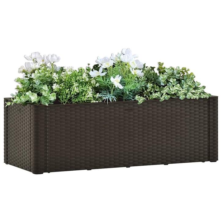 vidaXL Plantenbak hoog met zelfbewateringssysteem 100x43x33, Tuin en Terras, Bloempotten, Nieuw, Verzenden