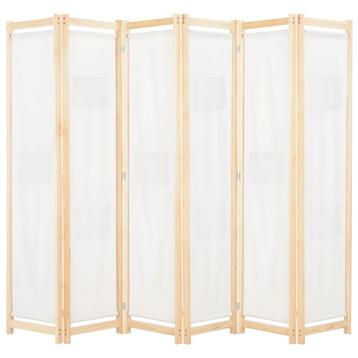 vidaXL Kamerscherm met 6 panelen 240x170x4 cm stof crème, Verzenden