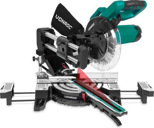 VONROC Compacte afkortzaag - kapzaag - verstekzaag 2200W -, Doe-het-zelf en Bouw, Gereedschap | Zaagmachines, Ophalen of Verzenden