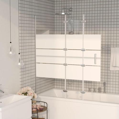 vidaXL Douchewand inklapbaar 120x140 cm ESG wit, Doe-het-zelf en Bouw, Sanitair, Nieuw, Verzenden