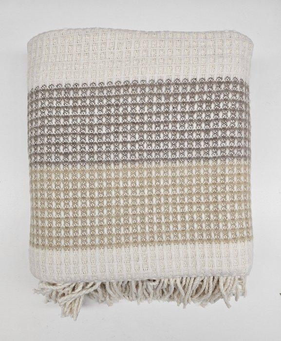 Exclusieve grote plaid in een mix van katoen in Ecru,, Antiek en Kunst, Curiosa en Brocante