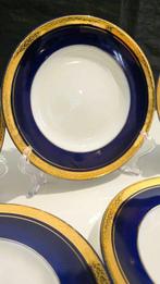 Lomonosov Gilded Oak leaves Blue Gobalt plates - Assiette à, Antiek en Kunst