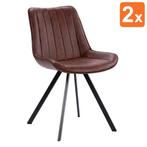 Stoelen | HERCULES | Kunstleer/Metaal | Brown | Zwarte, Verzenden, Nieuw in verpakking