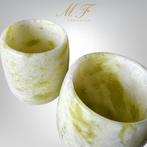 Prachtig glas voor sterke drank in Jade lemon Kom - Hoogte: