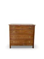 Commode - Noyer, Bois, Laiton, Marbre
