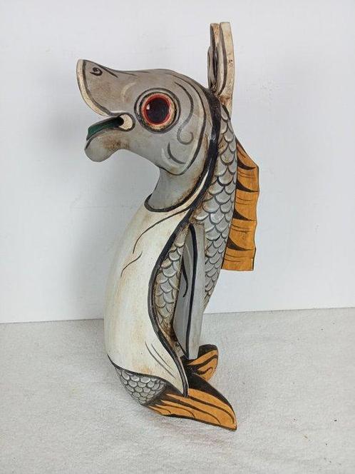 Figuur - Een houten vis, Antiek en Kunst, Kunst | Designobjecten
