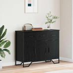 vidaXL Dressoir Zwart Eiken 97x32.5x74.5 cm Engineered Hout, Huis en Inrichting, Verzenden, Nieuw
