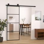 vidaXL Schuifdeur met beslag 76x205 cm ESG-glas en aluminium, Doe-het-zelf en Bouw, Deuren en Vliegenramen, Verzenden, Nieuw
