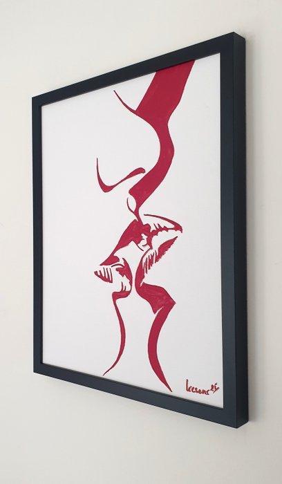 Liesens - Kiss from a Rose ( on canvas hanspainted), Antiek en Kunst, Kunst | Schilderijen | Modern