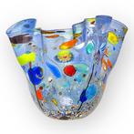 Filippo Maso - Vaas - Grote blauwe fazzolettto met zilveren, Antiek en Kunst