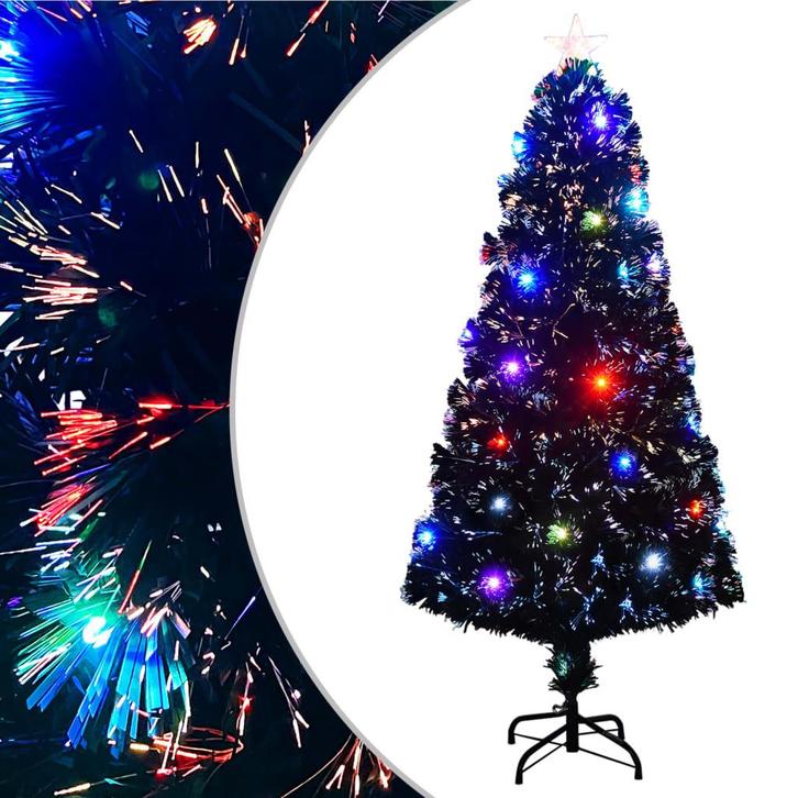 vidaXL Kerstboom met LED en standaard 150 cm glasvezel, Diversen, Kerst, Nieuw, Verzenden