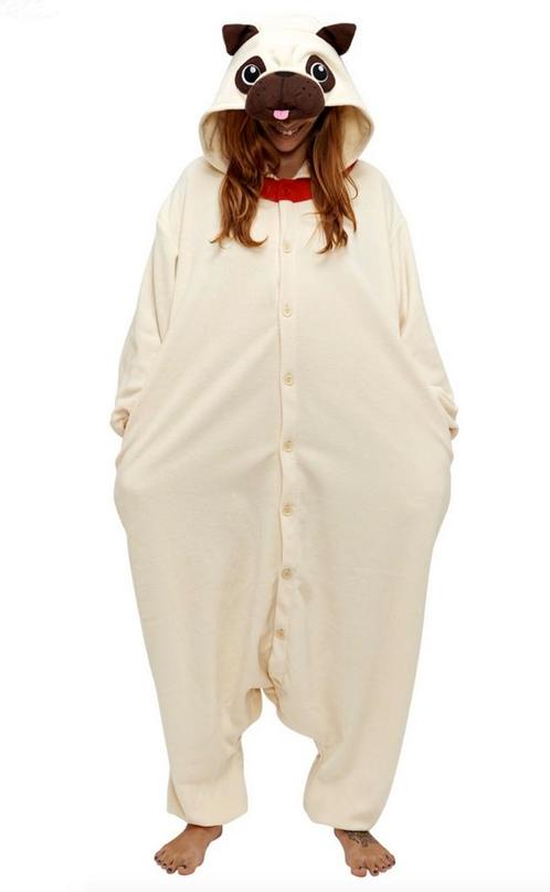 Onesie Mopshond Pak XL-XXL Hondenpak Kostuum Pug Bruin Hond, Kleding | Dames, Carnavalskleding en Feestkleding, Nieuw, Ophalen of Verzenden