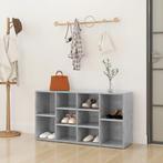 vidaXL Schoenenbank 103x30x55 cm bewerkt hout betongrijs, Verzenden, Nieuw