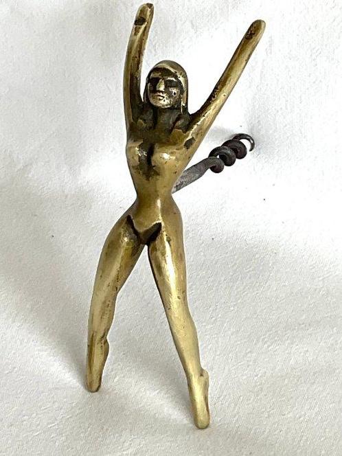 Kurkentrekker - Brons sculptuur , zeldzame voorstelling van, Antiek en Kunst, Antiek | Keukengerei