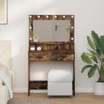 vidaXL Make-up Tafel met LED Verlichting - Rook Eik, Huis en Inrichting, Verzenden, Nieuw