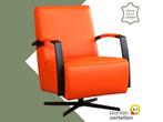 Leren draaifauteuil Mood - Toledo Orange (oranje) -, Maison & Meubles, Ophalen of Verzenden