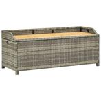 vidaXL Tuinopbergbank 120 cm poly rattan grijs, Verzenden, Nieuw
