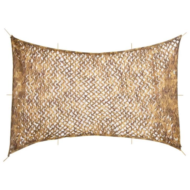 vidaXL Camouflagenet met opbergzak 724x515 cm zandkleurig, Sport en Fitness, Schietsport-accessoires, Nieuw, Verzenden