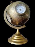 sculptuur, Grote Messing Globe Wereldbol met 5 klokken - 40