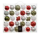 Kerstballen en ornamenten 7 cm rood wit groen mix, Huis en Inrichting, Nieuw
