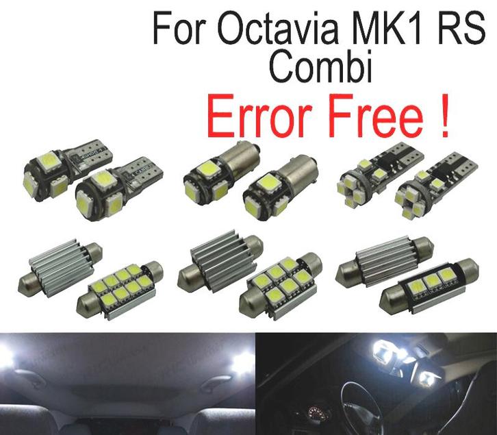Kit 12 Ampoules Led Intérieur Pour Skoda Octavia 1 Mk1 Mk I, Auto-onderdelen, Verlichting, Verzenden