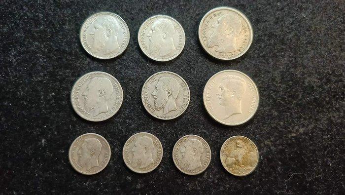 België. 1886/1912, Lot van 10 stuks (Zonder minimumprijs), Postzegels en Munten, Munten | Nederland