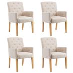 vidaXL Chaises à manger avec accoudoirs lot de 4 beige, Verzenden, Neuf