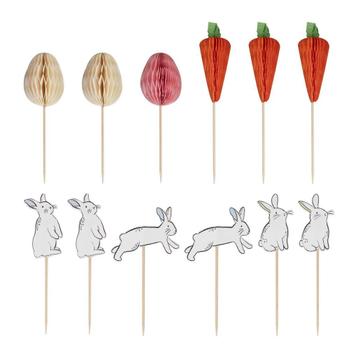 Pasen Cupcake Toppers Gekleurd 12st, Verzenden