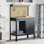 vidaXL Werkbank Zwart 90 x 49 x 141 cm Samengesteld Hout en, Doe-het-zelf en Bouw, Verzenden, Nieuw