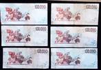 Italië. - 6 x 100.000 Lire Caravaggio II tipo - Gigante BI, Timbres & Monnaies