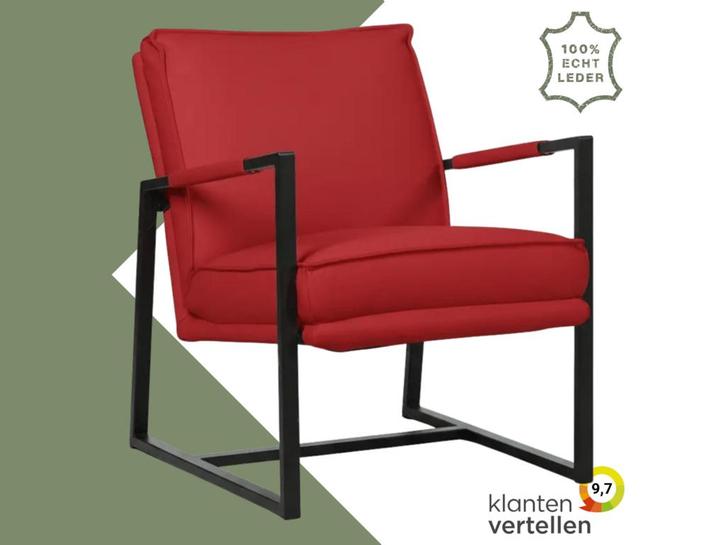 Leren fauteuil Secret - Toledo Ducati (rood), Maison & Meubles, Fauteuils, Enlèvement ou Envoi