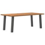 vidaXL Eettafel rechthoekig 200x100x74 cm massief eikenhout, Huis en Inrichting, Verzenden, Nieuw